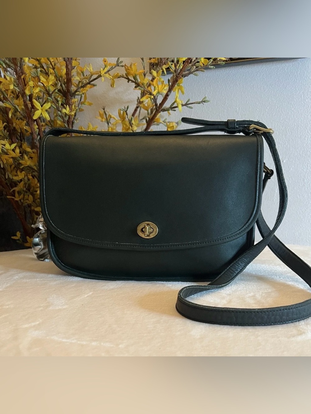 💚 Coach Vintage Bottle Green City bag made in United States 9790🩷